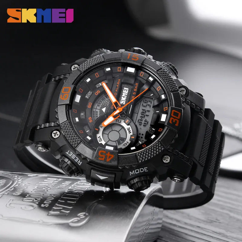 SKMEI Fashion Dial Outdoor Sports Watches Men Electronic Quartz Digital Watch 50M Waterproof Wristwatches Relogio Masculino 1228