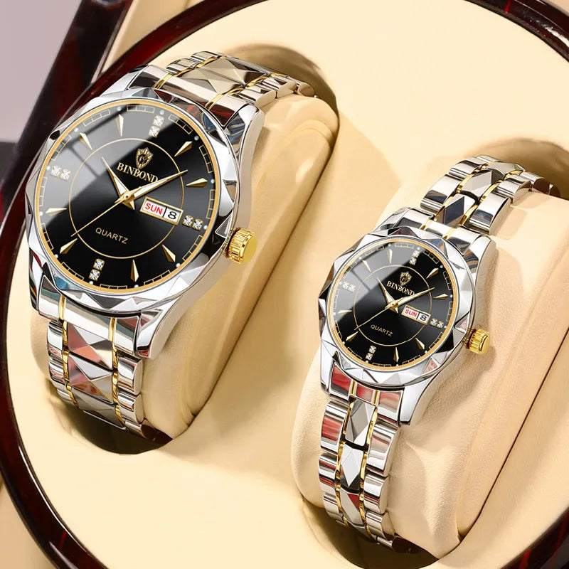 2023 New Luxury Stainless Steel Lover Watches Fashion WaterproofQuartz Watch for Men and Woman Couple Watch Lover's Wristwatch