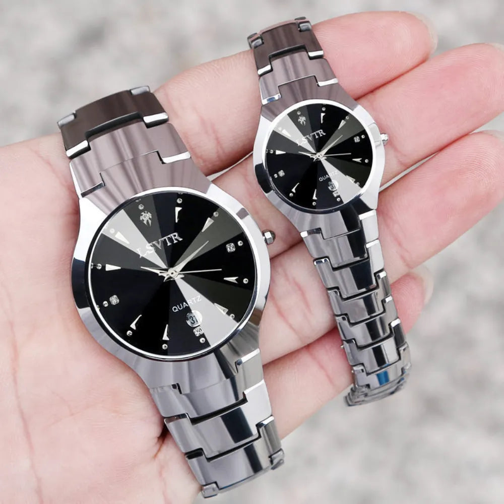 Alloy Steel Color Men's Quartz  Calendar Date Watch Women's Couple Lover Watches Relojes Para Mujer часы женские наручные