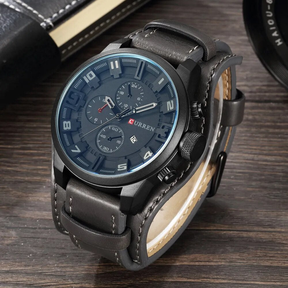 Gift Watch CURREN Wristwatches Fashion Sports Leather Men Watches Dropshipping Clocks Luxury Date Waterproof Quartz Men Watches